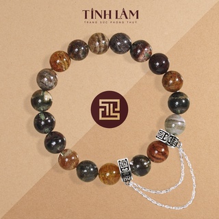 TINH LÂM Vòng Tay Phong Thủy Đá Ưu Linh Ngũ Sắc 10 Li