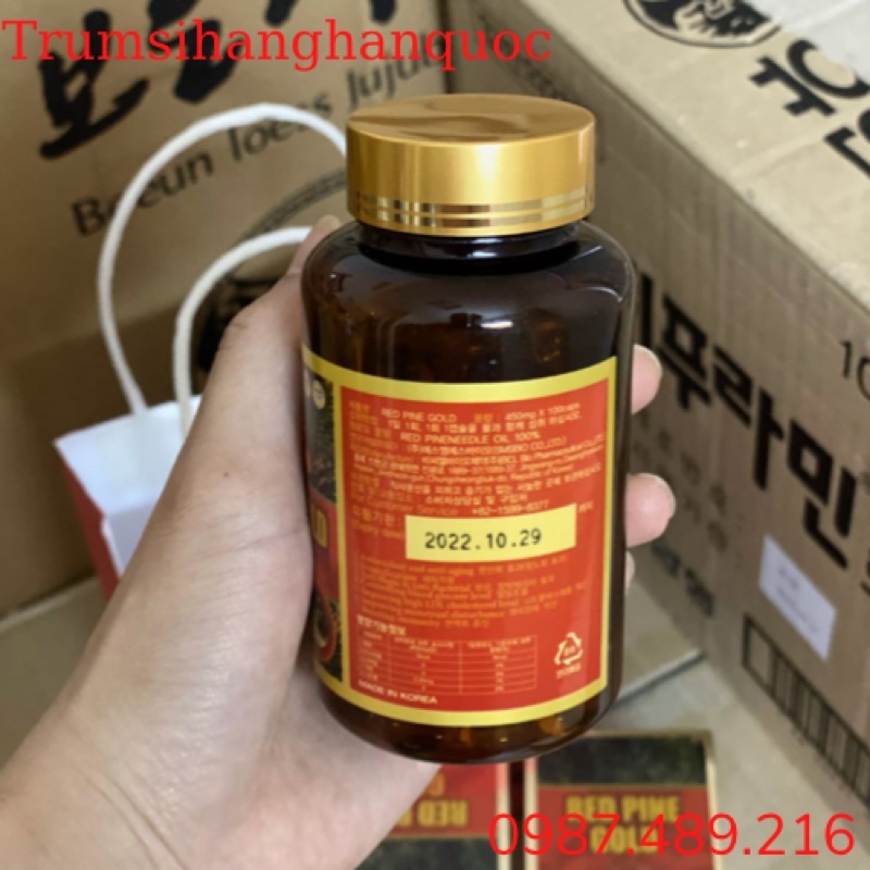 Tinh Dầu Thông Đỏ Red Pine Power Gold hộp 100 viên