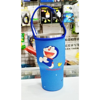 Túi xách ly giữ nhiệt 900ml đôrêmon vịt