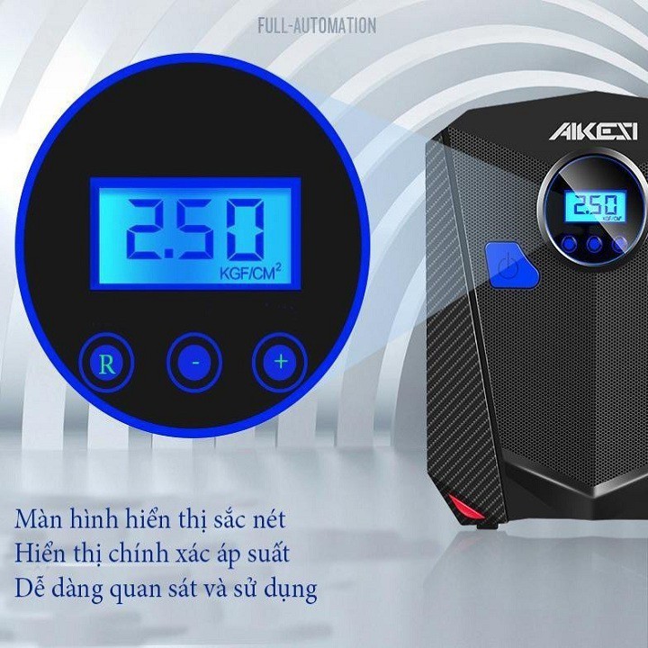 Máy bơm lốp ô tô, xe hơi điện tử thông minh tự ngắt AIKESI