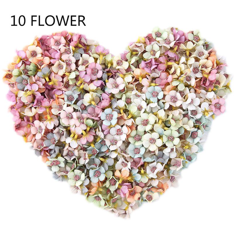 Bộ 10 Bông Hoa Cúc Nhân Tạo Nhiều Màu 2cm