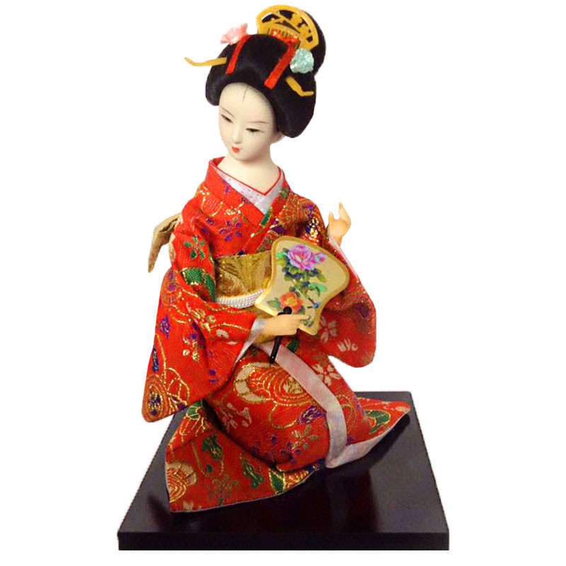 Búp Bê Geisha Mặc Kimono Lụa Kiểu Nhật Bản Dễ Thương Dùng Trang Trí