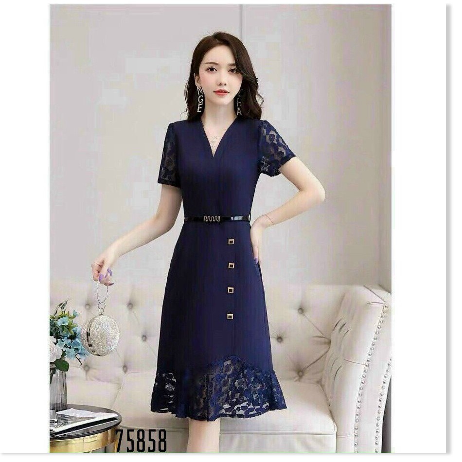 ĐẦM VOAN LỤA ÔM NỮ SIÊU XINH KÈM NỊT TÔN DÁNG CHO QUÝ CÔ THỜI TRANG MỚI NHẤT HIỆN NAY