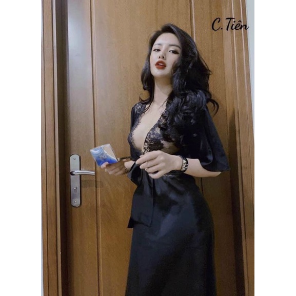 Váy nữ siêu sang mẫu Maxi đầm xuông ôm eo bằng dây thắt lưng