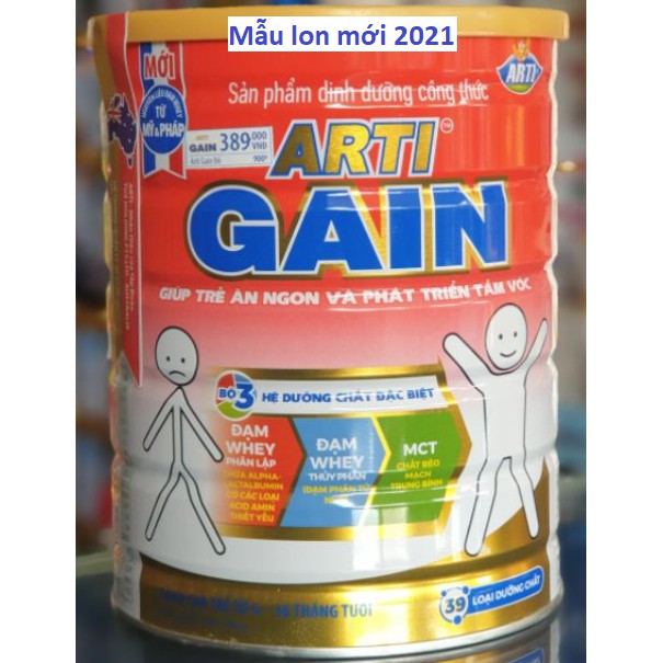 Sữa Arti Gain đỏ 900 Gr - Tăng cân hiệu quả cho trẻ gầy - NPP chính hãng