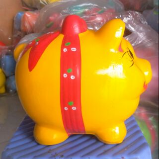 Heo đất tiết kiệm có nơ size lớn 28cm