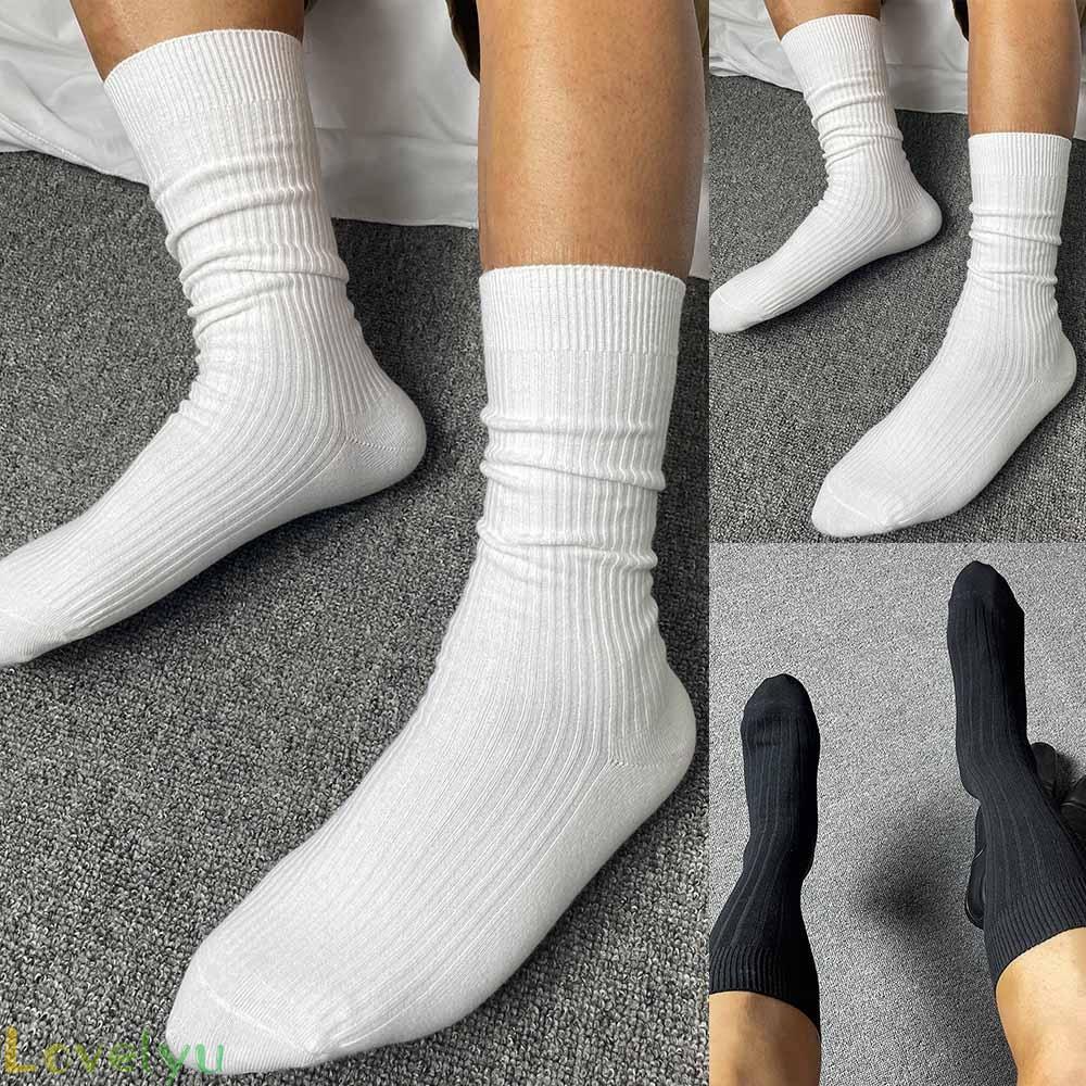 ◀READY▶1Pair Mens Dress Socks Cotton Solid Sports Athletic Work Stripe Casual Socks New# Good Quality
