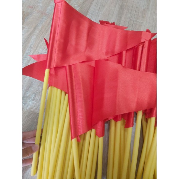CỜ VẪY TAM GIÁC - CỜ THỂ DỤC HỌC SINH TAM GIÁC CÁN NHỰA - CỜ THỂ DỤC CẦM TAY