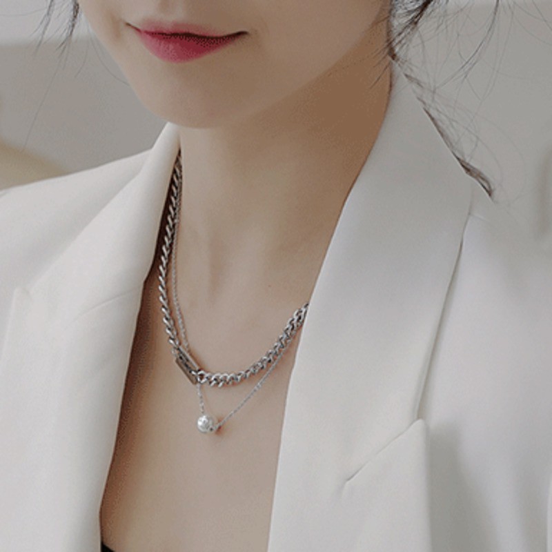 Dây Chuyền Kim Loại Phong Cách Hip Hop Cho Nữ