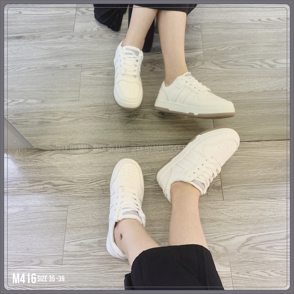 Giày nữ, Giày Sneaker nữ màu trắng phong cách Hàn Quốc M416 SHOEBYMAI