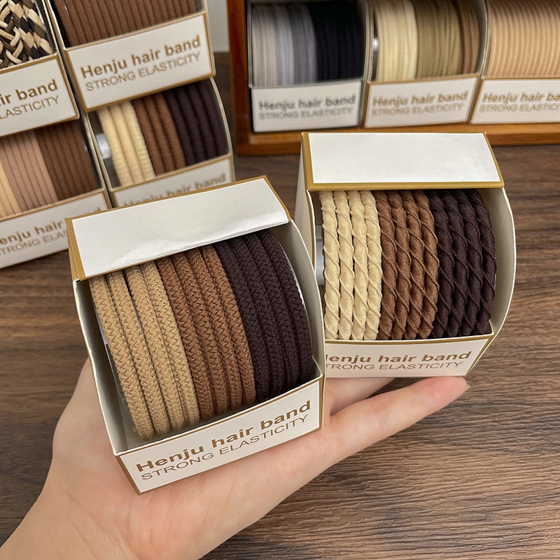 Bộ 18 Dây Thun Cột Tóc Co Giãn Phong Cách Hàn Quốc Đơn Giản Dành Cho Nữ