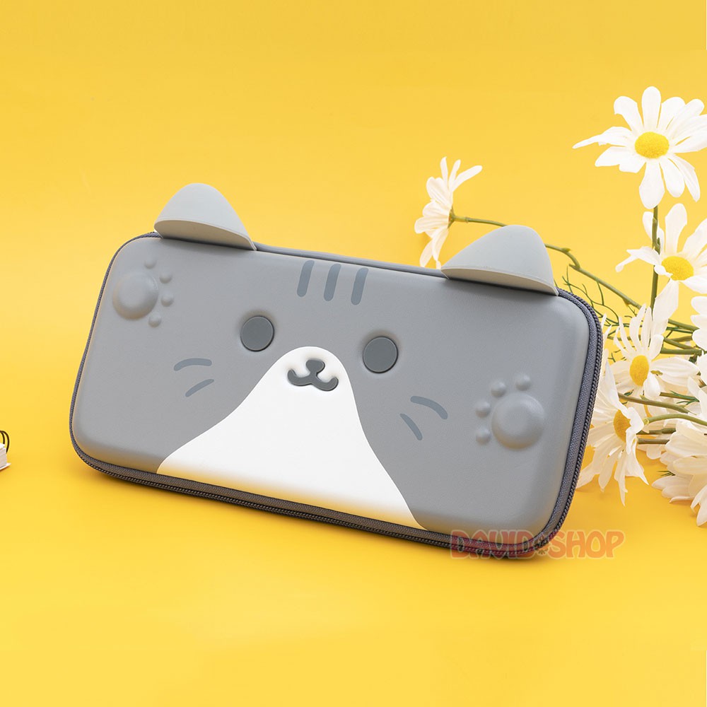 [Mã ELMS05 giảm 5% đơn 300k]Túi đựng máy bản đầu mèo có tai cao cấp siêu cute hãng Geekshare cho Nintendo Switch