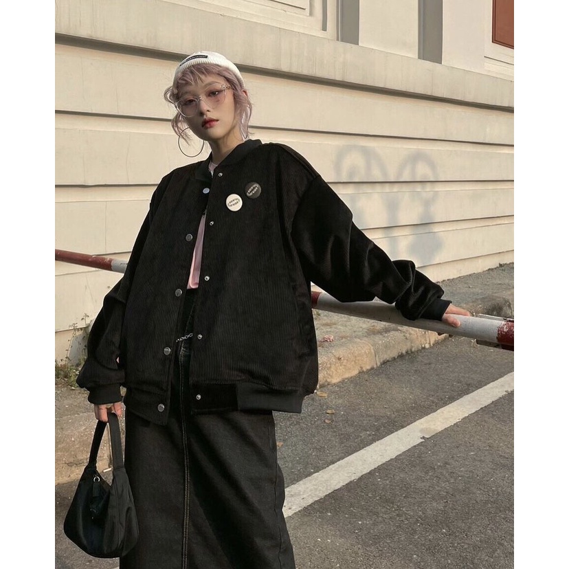 ÁO KHOÁC CND VELVET FABRIC BOMBER BLACK