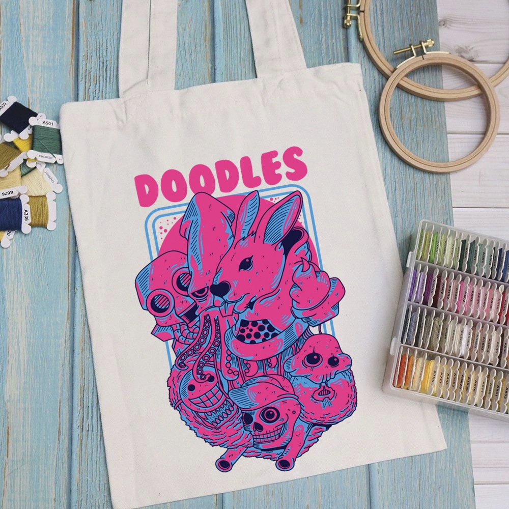 Túi vải túi Tote ART WORK - Mẫu 8 vải canvas dày đẹp cho nữ có khóa miệng đi học đi chơi. In hình theo yêu cầu