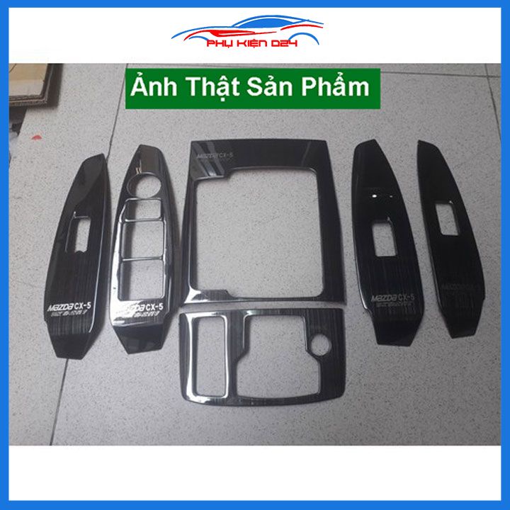 Ốp nội thất CX-5 CX5 2016-2017-2018-2019 số tự động vân Titan bảo vệ chống trầy xước và làm đẹp xe