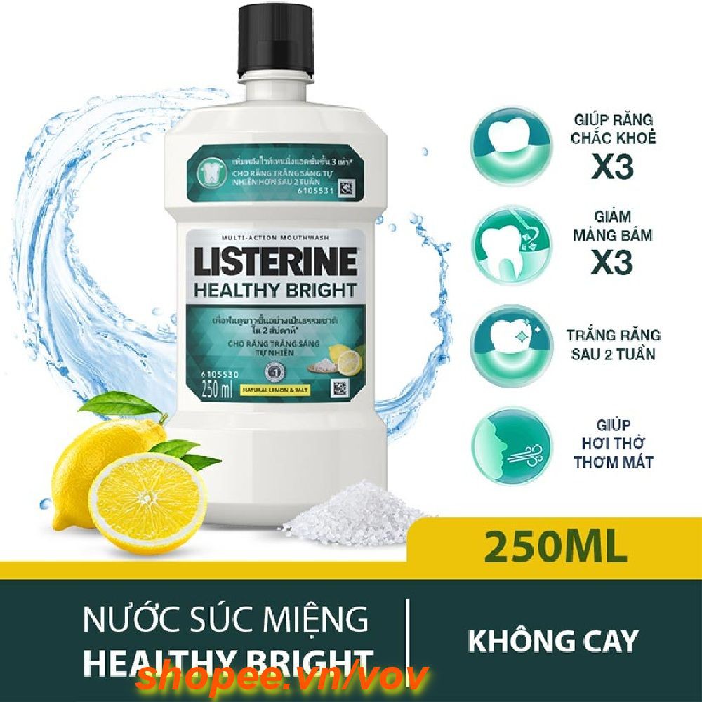 Nước Súc Miệng 250Ml Listerine Healthy Bright Làm Trắng Răng Thơm Miệng, Vov Cung Cấp & Bảo Trợ.