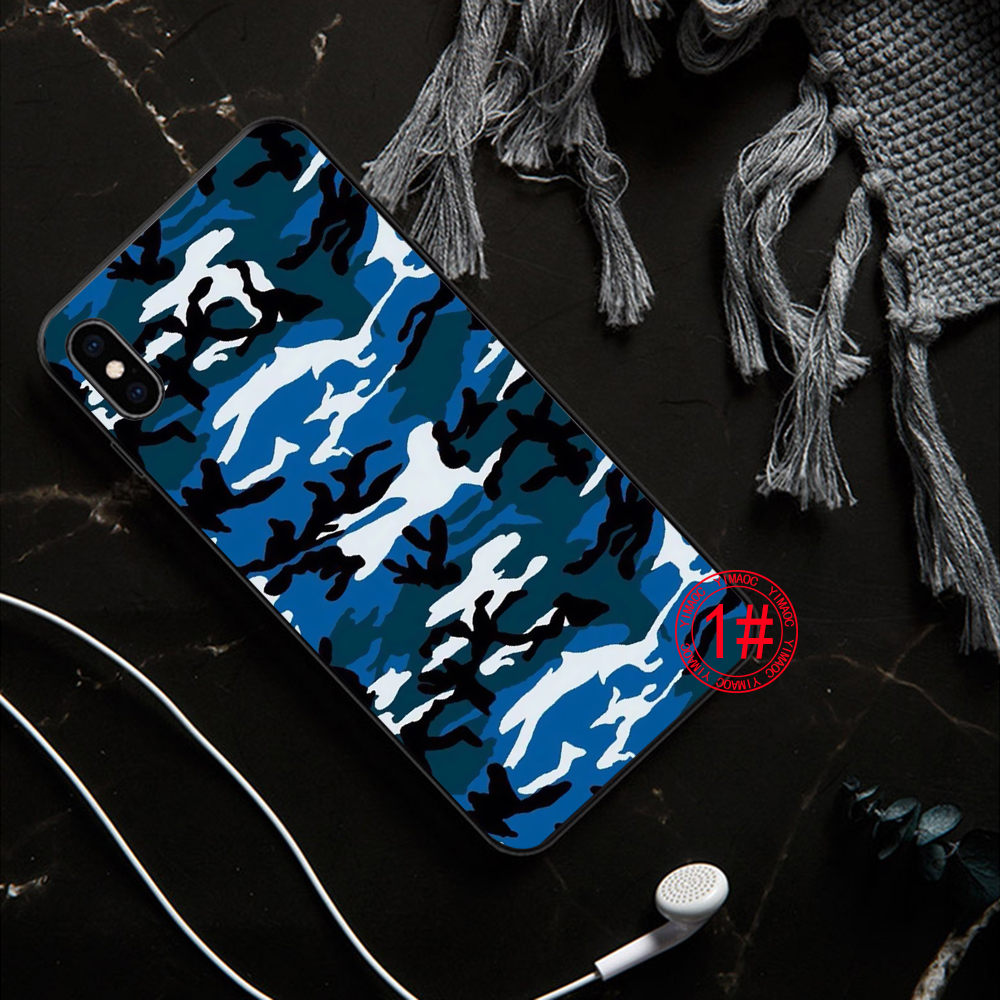 Ốp điện thoại họa tiết camo cho iPhone 12 Mini 11 Pro XR XS Max