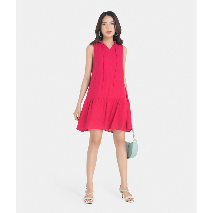 Đầm nữ thời trang HNOSS dáng suông rút nhún 2 tầng HNDLU043