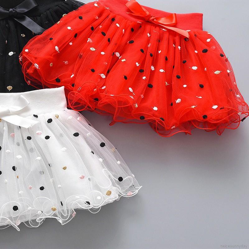 Chân váy ngắn chấm bi thời trang phong cách dễ thương dành cho bé gái