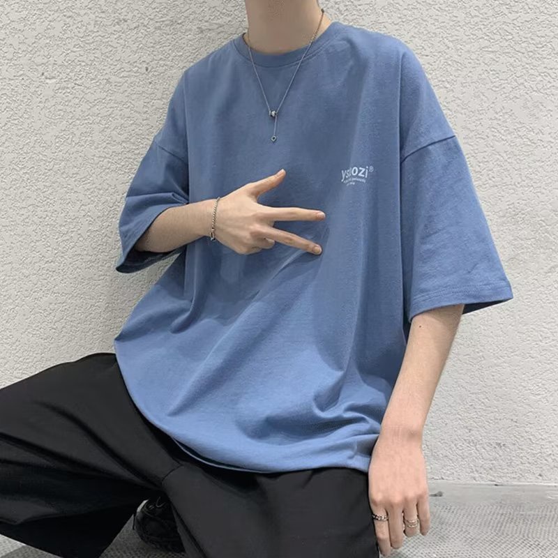 Áo Thun Dáng Rộng In Họa Tiết Hoạt Hình Phong Cách Hàn Quốc Thời Trang Mùa Hè Cho Nam / M-8XL