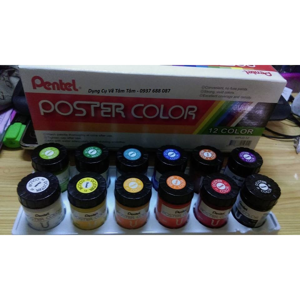 [ TÂM TÂM ]-Màu Poster Pentel 12 màu, #Pentel-