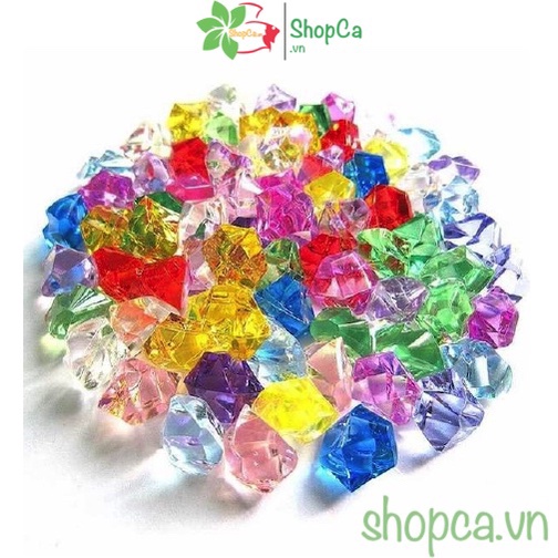 Đá pha lê nhựa nhiều màu trang trí hồ cá, chậu cây cảnh - sỏi nhựa cao cấp làm tiểu cảnh bể cá