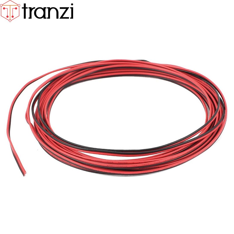 Dây điện đôi nhiều lõi đồng 26AWG tiết diện dây 0,13mm² màu đỏ đen - túi 5 mét