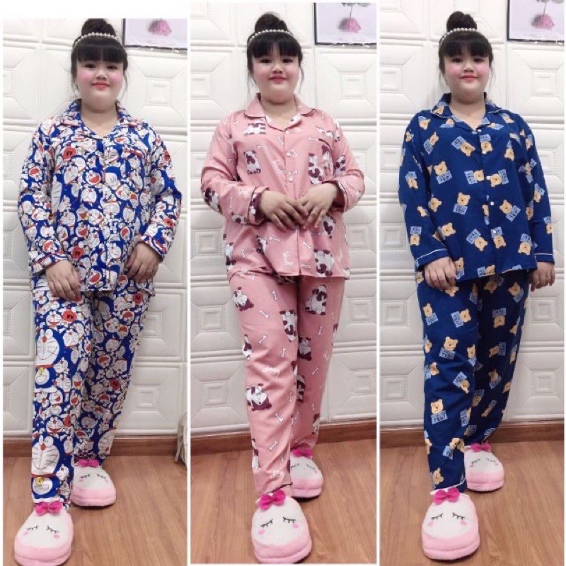 Bộ Pijama Kate Thái 80-95kg - Tay dài quần dài | BigBuy360 - bigbuy360.vn