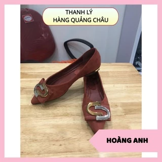 ⚠️ THANH LÝ - HÀNG QUẢNG CHÂU ⚠️ Giày bệt mũi nhọn đỏ gạch gắn nơ vuông M167 thời trang 2022