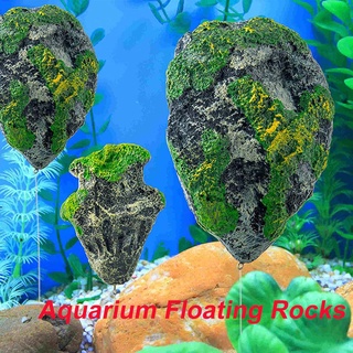 AQUARZOO Aquarium Floating Rocks Fish Tank Artificial Moss Resin Suspended Stone Aquatic Float Simulation Stone Decoration Simulation Landscaping Decoration