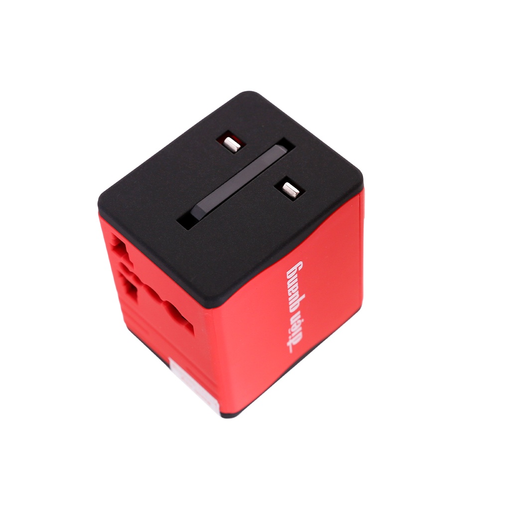 Ổ cắm du lịch Điện Quang ĐQ ESK TV06 2U - màu xanh dương/đỏ - có 2 cổng USB - adapter du lịch