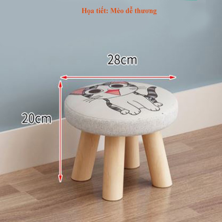 [Phá Giá] Ghế gỗ thông, Đệm dày 3cm. Ghế đôn, ghế sofa, ghế họa tiết, ghế học sinh, ghế ăn dặm, Oeoe Store