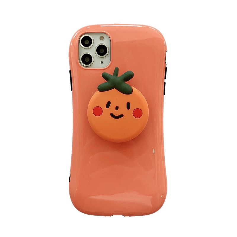 Cartoon Orange Apple 11 Vỏ điện thoại iPhone XS Max Folding Stand 7/8Plus Drop Chống XR Vỏ bảo vệ cho 6S