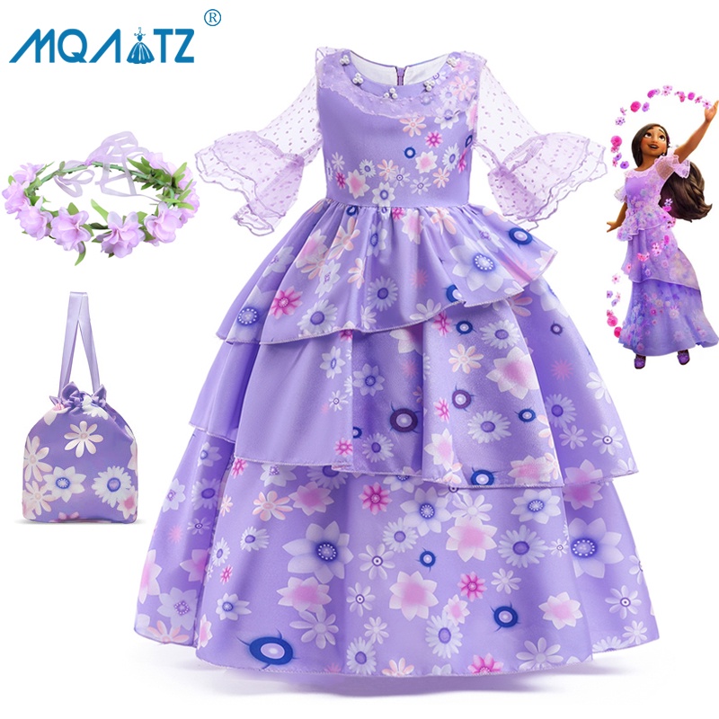 Đầm Công Chúa Màu Tím Tay Lửng MQATZ Isabela Cho Bé Gái 2-10 Tuổi MFMW001