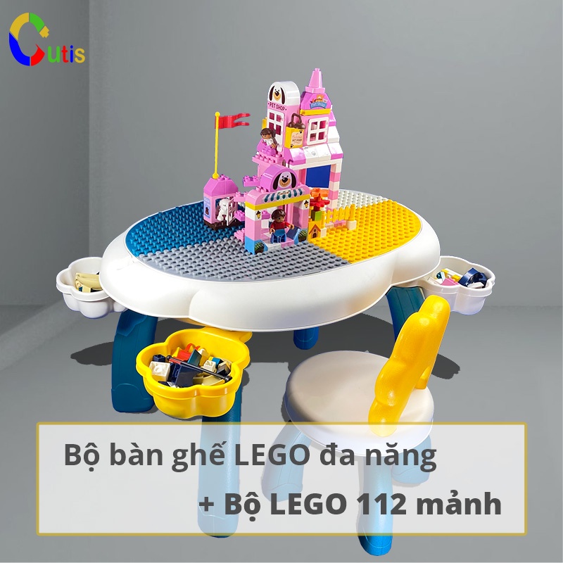 Bàn chơi lắp ghép đa năng CUTIS cho bé, vừa dùng học bài, ăn uống, chơi cát, nước
