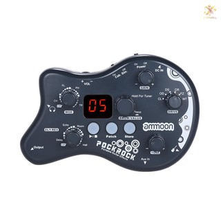 E&T ammoon PockRock Portable Guitar Multi-effects Processor Effect Pedal 15 Effect Types 40 Drum