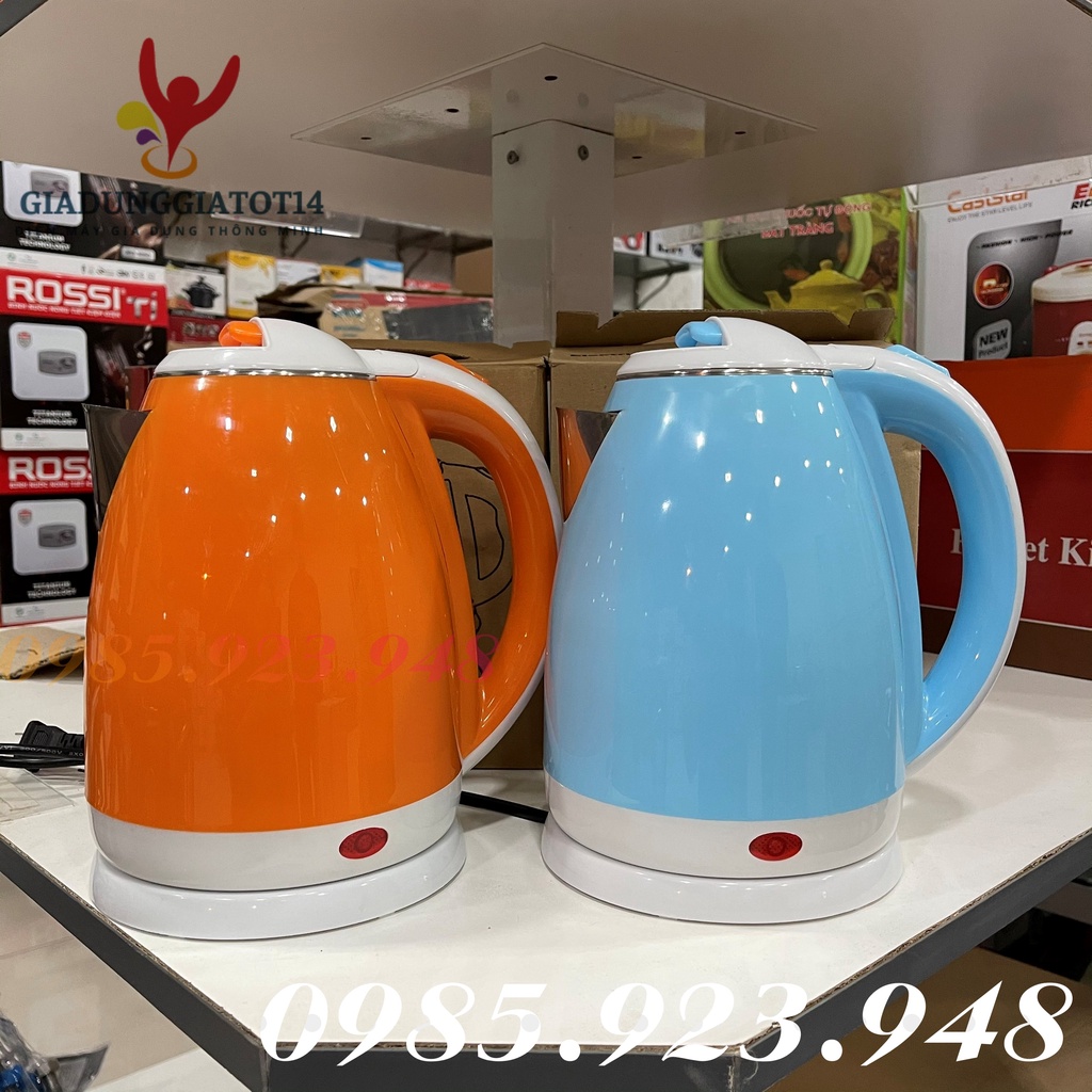 Ấm Siêu Tốc Đun Nước Electric Kettle Dung Tích 1.8 Lít Loại 2 Lớp Màu