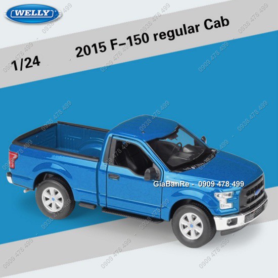 MS: 8233.3 - XE MÔ HÌNH KIM LOẠI TỈ LỆ 1:24 - BÁN TẢI F-150 REGULAR CAB -  WELLY - XANH