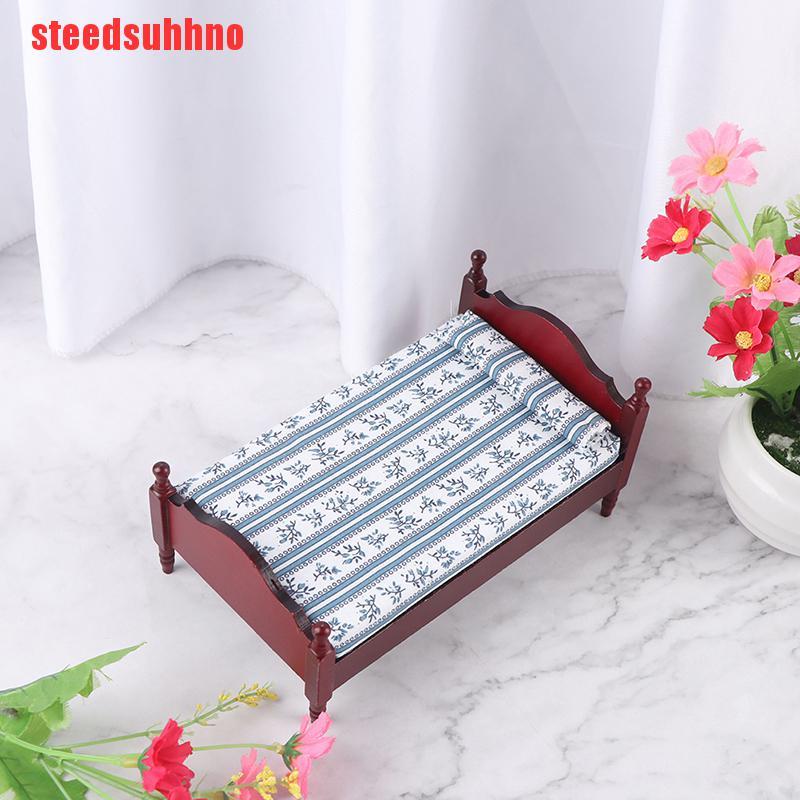 Bộ Giường + Gối Cho Nhà Búp Bê Tỉ Lệ 1: 12