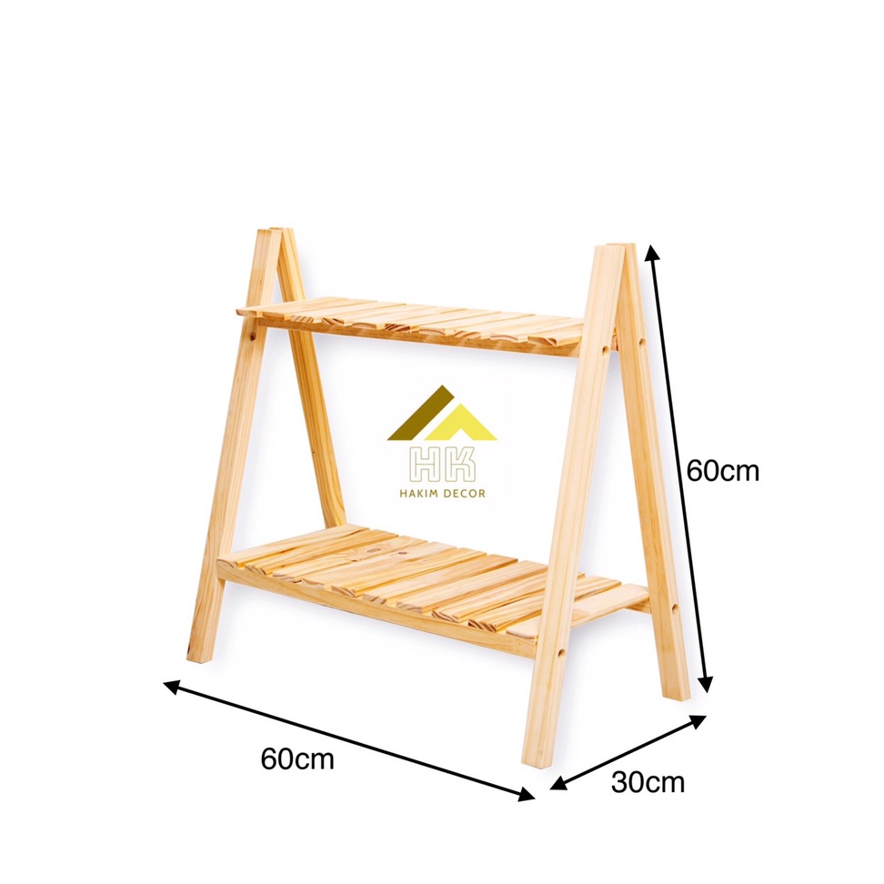 [GIÁ XƯỞNG-MÃ GIẢM GIÁ 10%] Kệ Chữ A 2 Tầng Gỗ Thông Nội Thất Trang Trí Nhà Cửa-Ban Công Sân Vườn