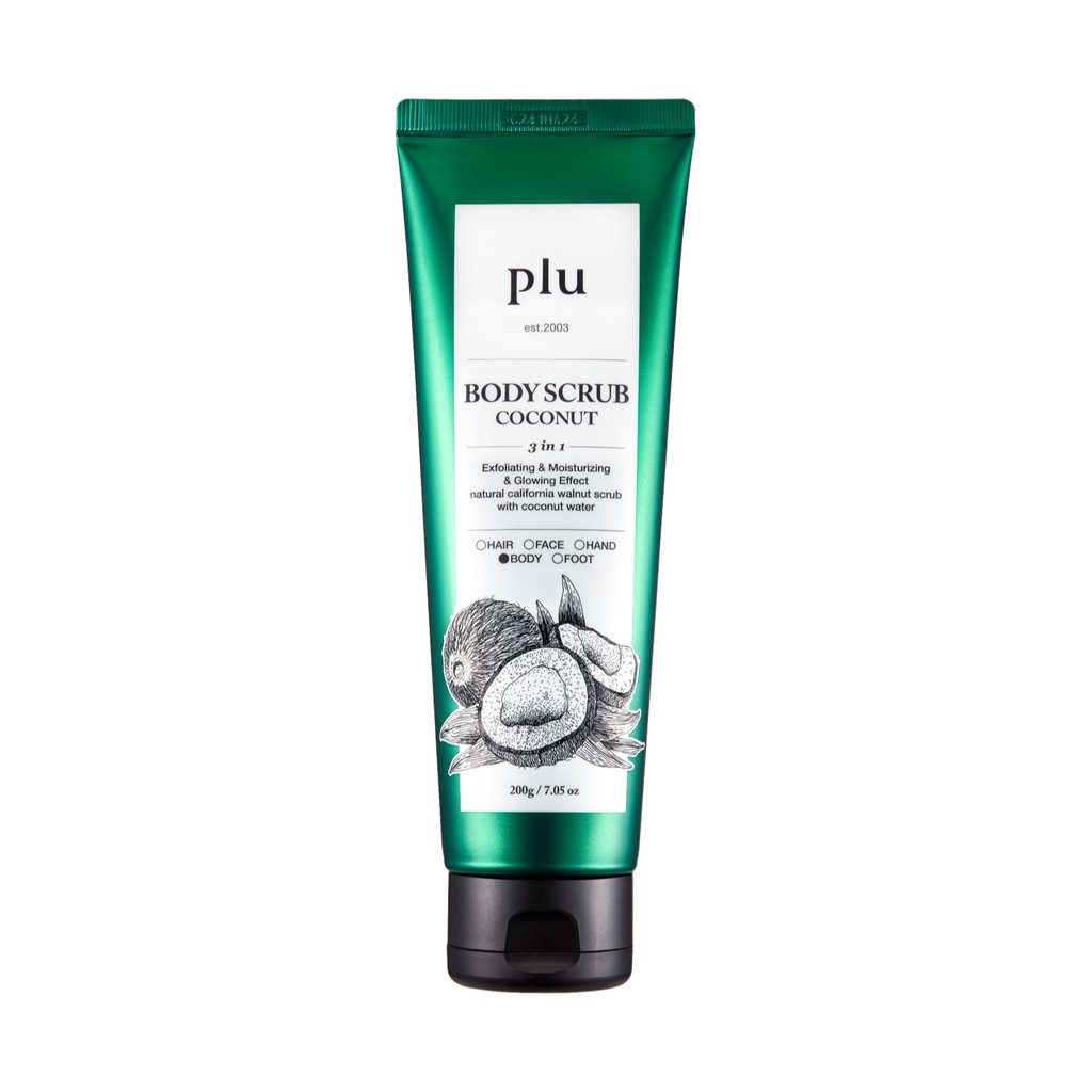 Tẩy Tế Bào Chết Toàn Thân Tinh Chất Dừa Plu Body Scrub Coconut 200g