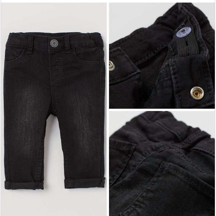 Quần jeans bé trai, màu đen, dáng skinny, HM UK săn SALE