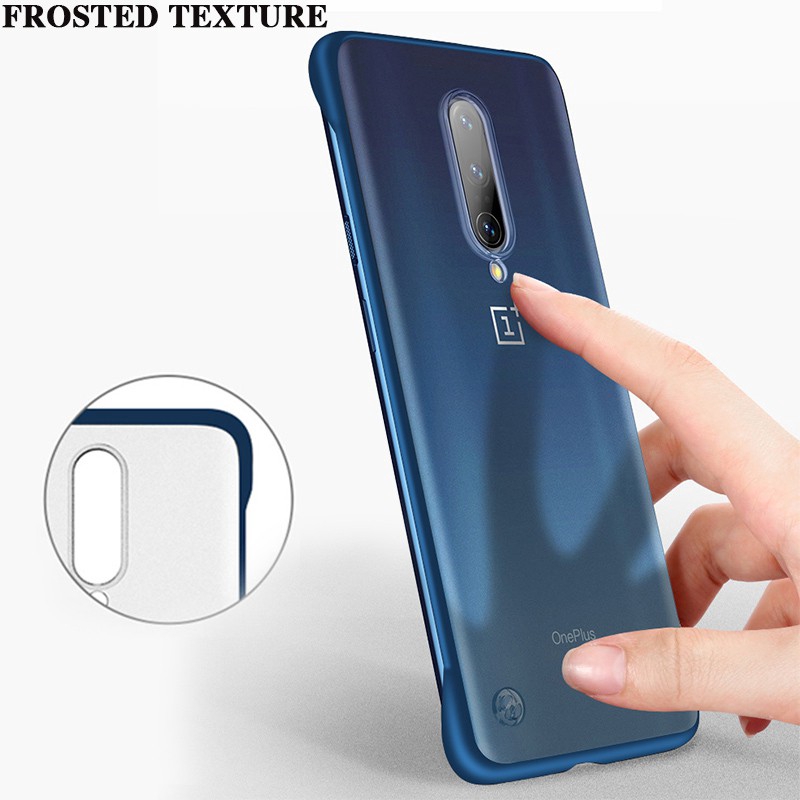 Ốp điện thoại trong suốt viền có màu kèm móc khóa dạng nhẫn tiện lợi cho OnePlus 7 Pro