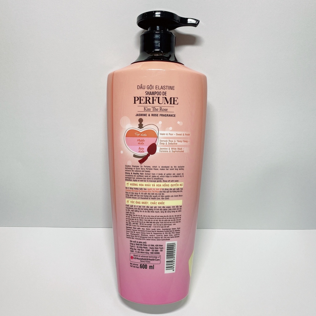 Combo Gội + Xả Double Rich Elastine Kiss The Rose 600g/ 1 chai
