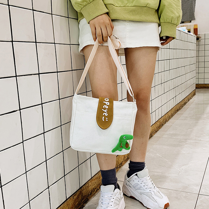 Túi Vải Canvas Đeo Chéo Phong Cách Hàn Quốc Dành Cho Nữ JP5