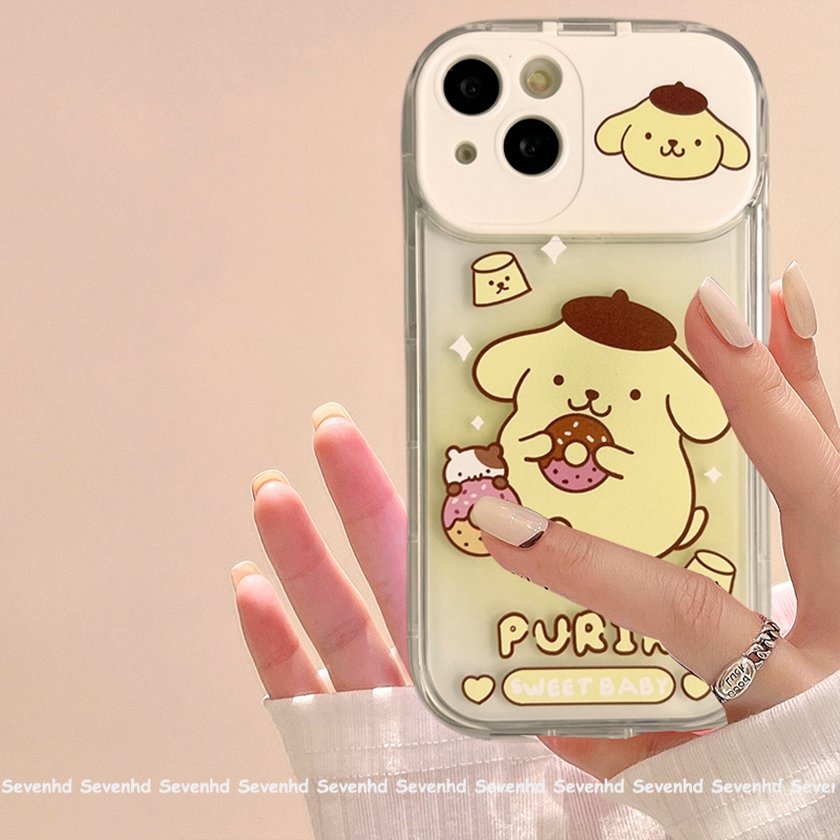 Ốp Điện Thoại Mềm Họa Tiết Chú Chó Hoạt Hình Gắn Gương iPhone 14 13 12 11 Pro Max X XR Xs Max 8 7 6 6s Plus SE 2020