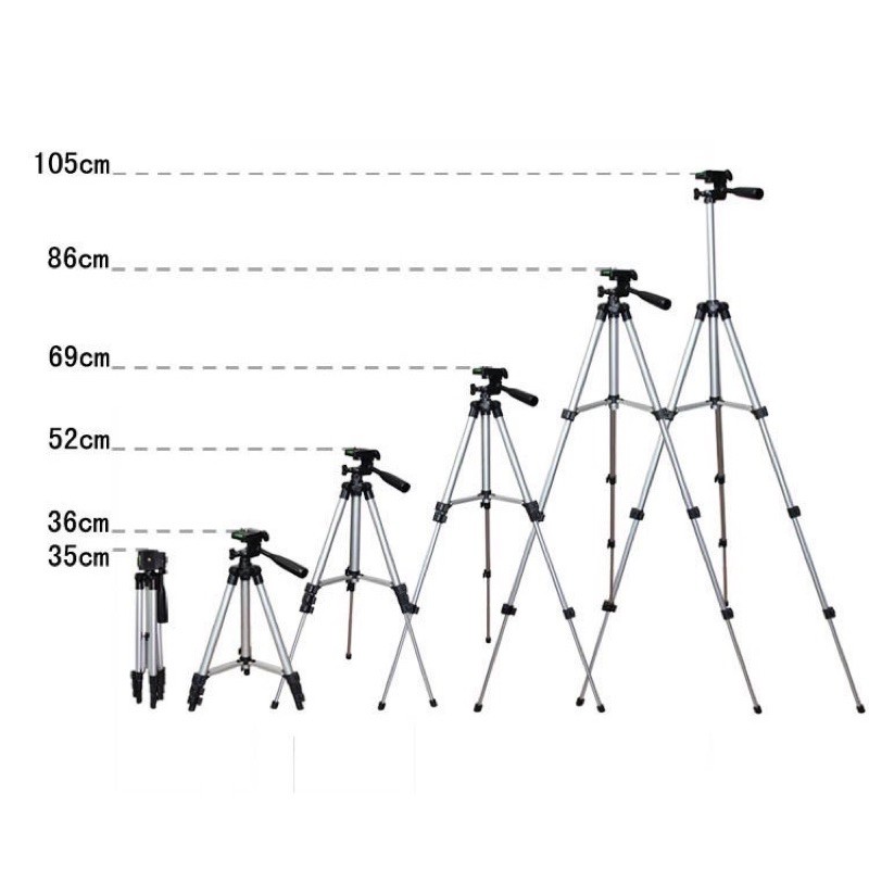 [Kèm Kẹp ĐT] Gậy 3 Chân Tripod 3110 -105 cm Chuyên Chụp Hình LiveStream