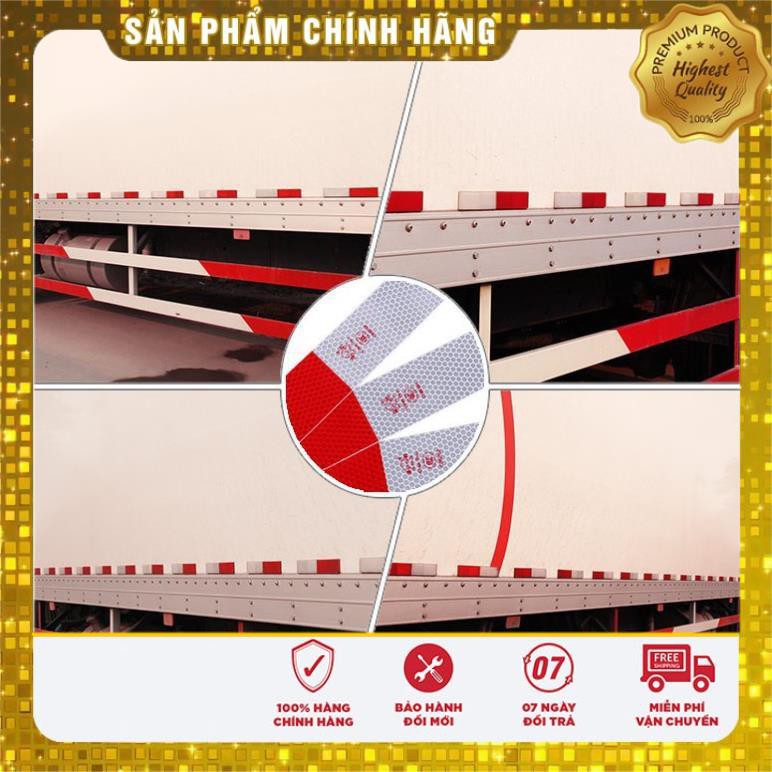 ⚡️GIÁ GỐC⚡️ Miếng Dán Phản Quang_Decal Báo Hiệu_Cảnh Báo Nguy Hiểm Cho Xe Hơi, Xe Tải (Đỏ Trắng)