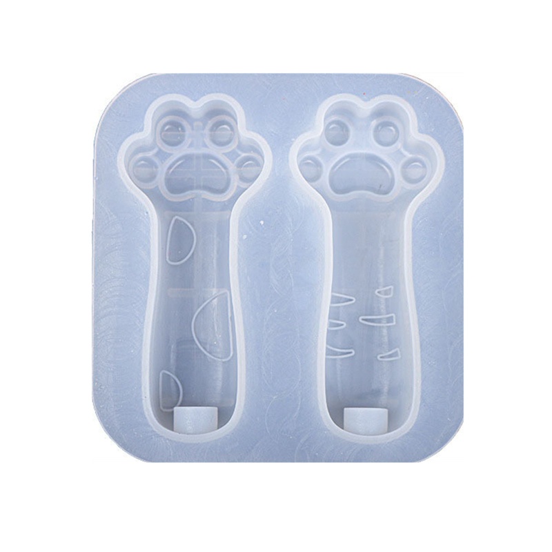 Khuôn Silicone Làm Móc Khóa / Gương Hình Dấu Chân Mèo DIY