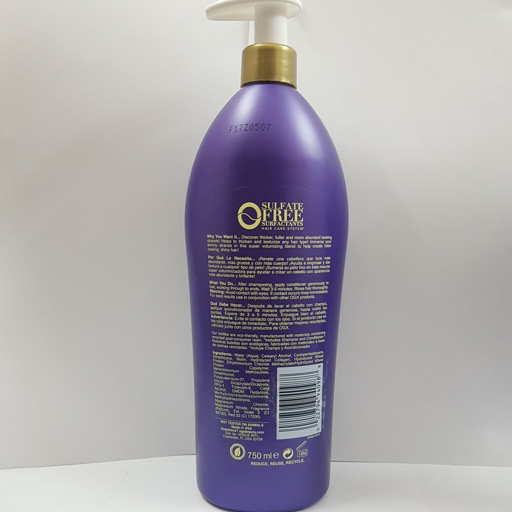 Dầu xả Biotin collagen OGX 750ml USA